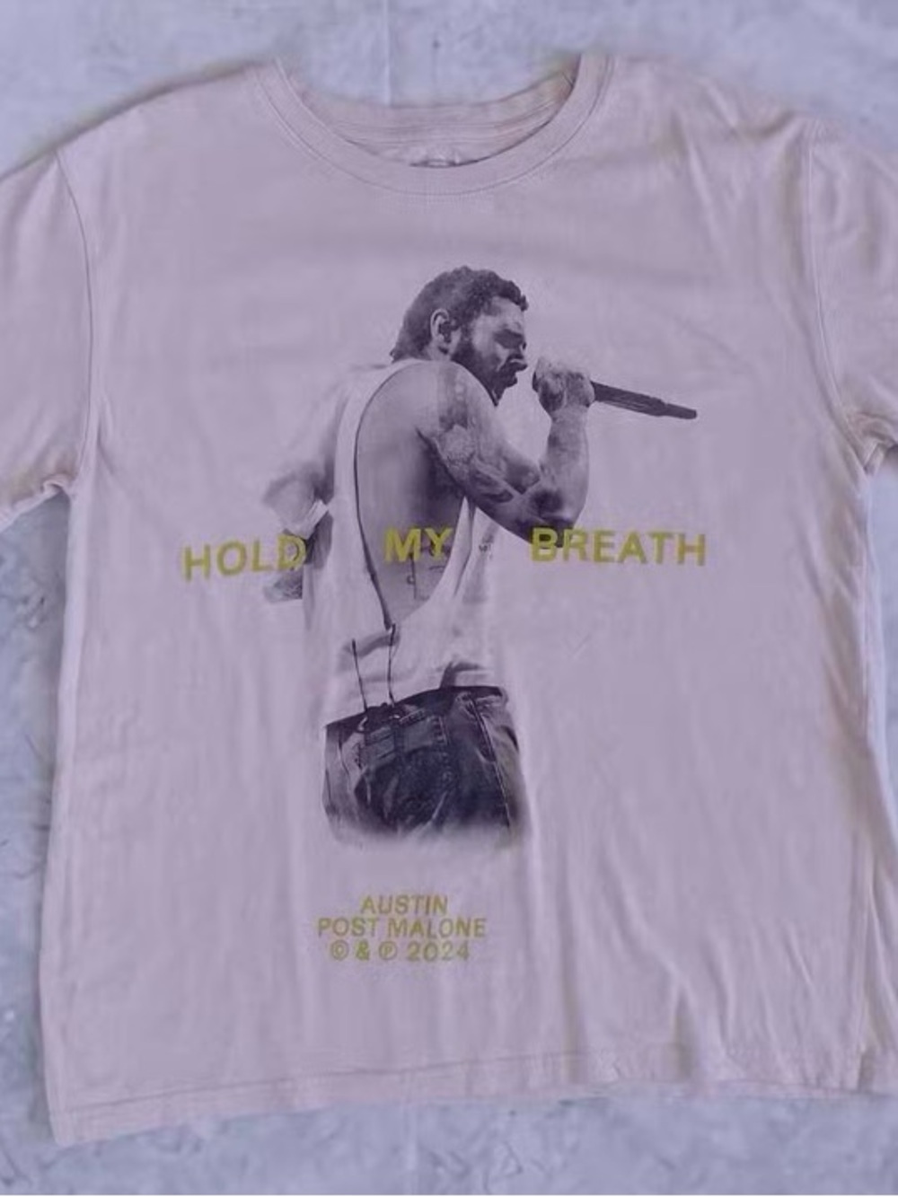 Post Malone "Hold My Breath" Tour Tee - Light Beige / Tan